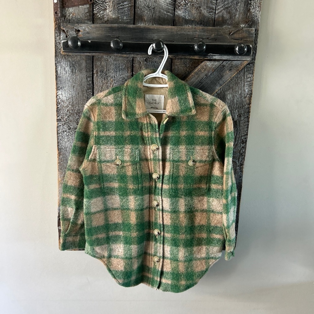 Women's The Ganna Wilfred Free Green & Taupe Shacket